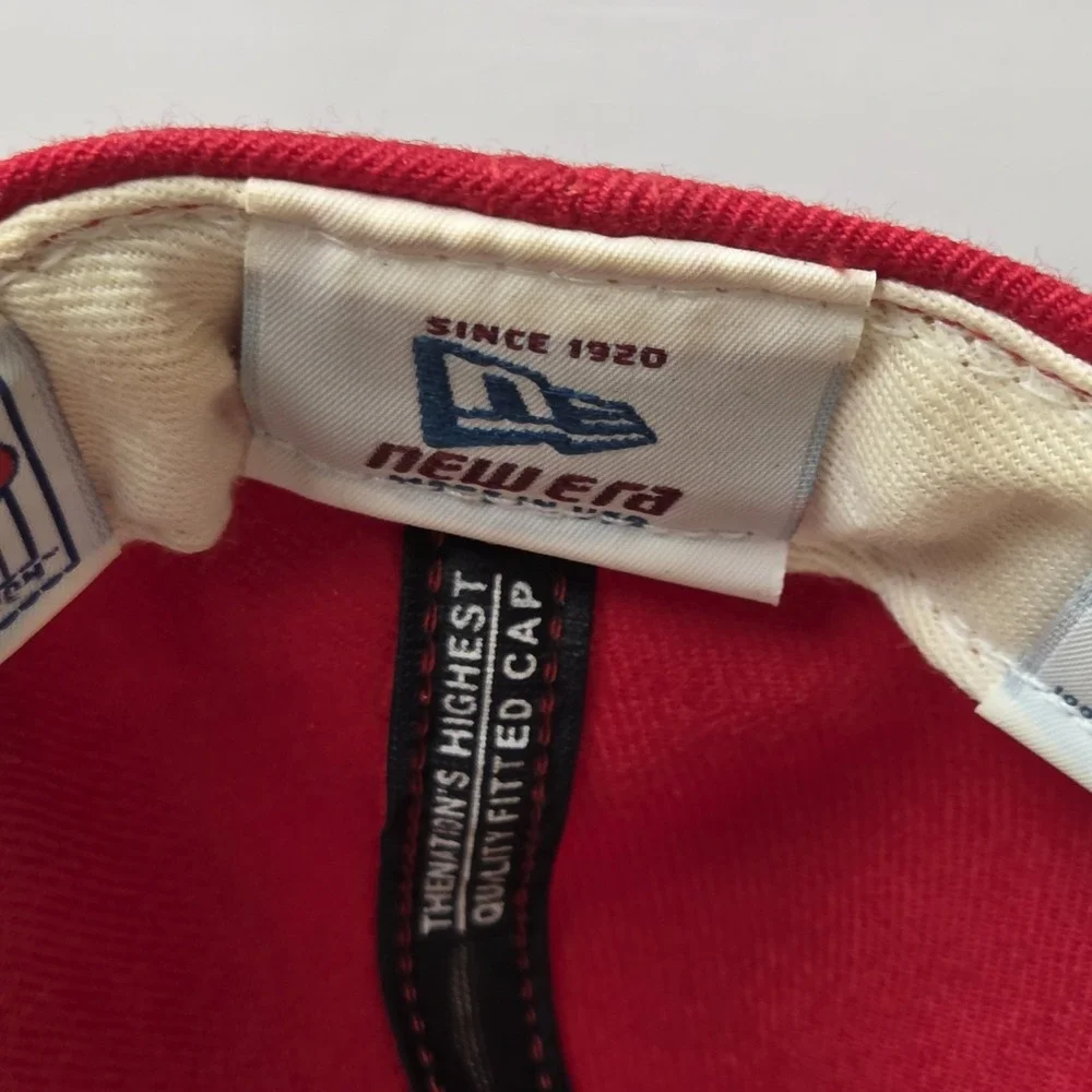Vintage Cincinnati Reds New Era 59FIFTY Fitted Hat 100% Wool Size 7 1/2 Red USA